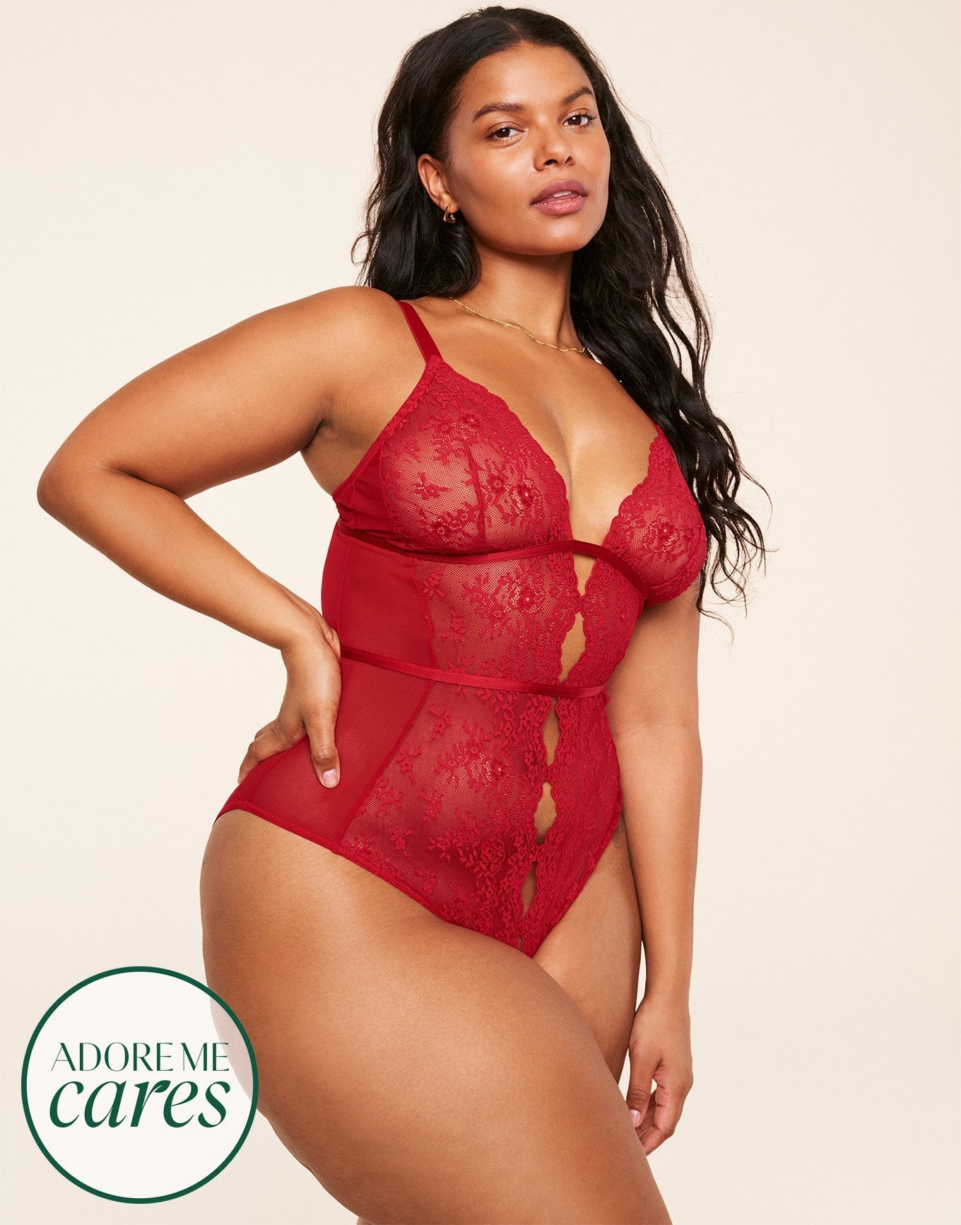 Rosie Dark Red Plus Lingerie Adore Me